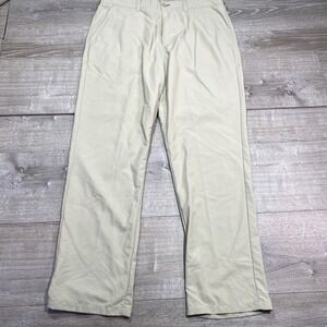 ROHAN Chino Pants Men's 38x32 Khaki Flat Front Straight Leg Zip Fly‎ Casual